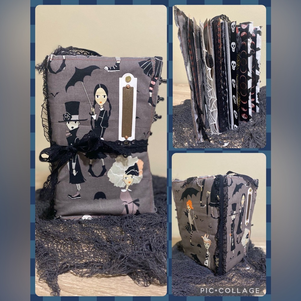 ✨SOLD✨🕷️Wednesday Addams 🕷️ Inspired Black Out Junk Journal